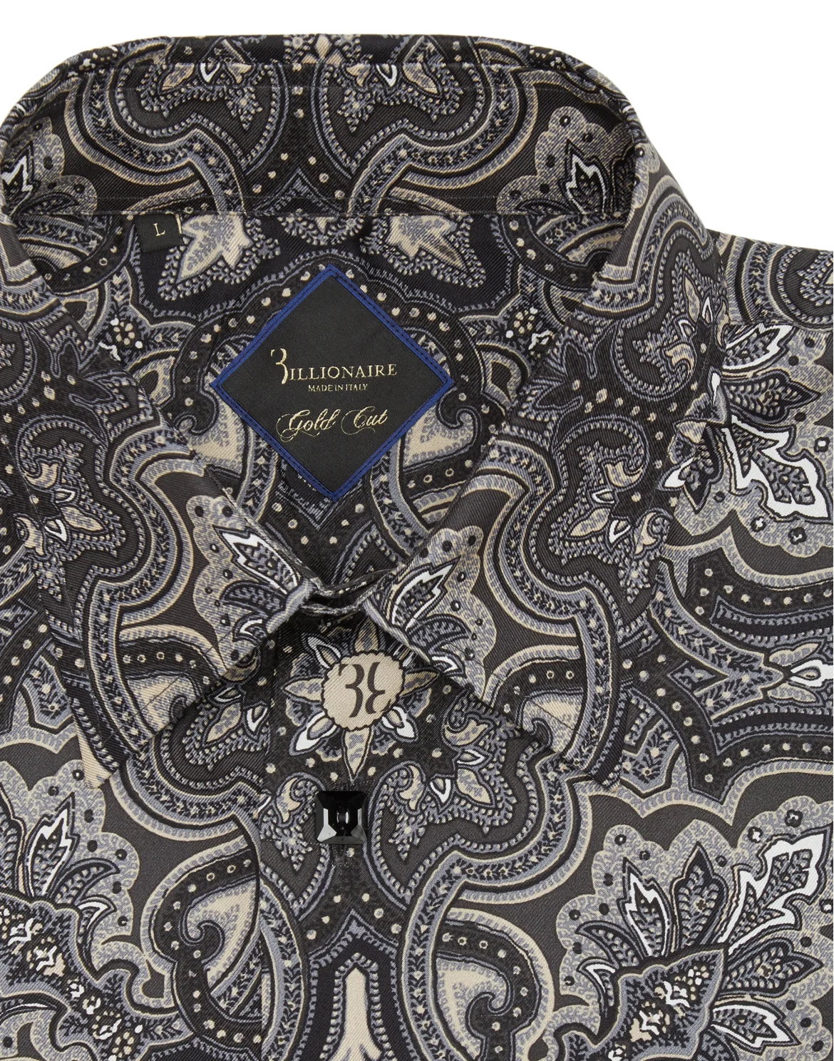 Shirt Gold Cut LS/Milano Paisley, цвет: Черный