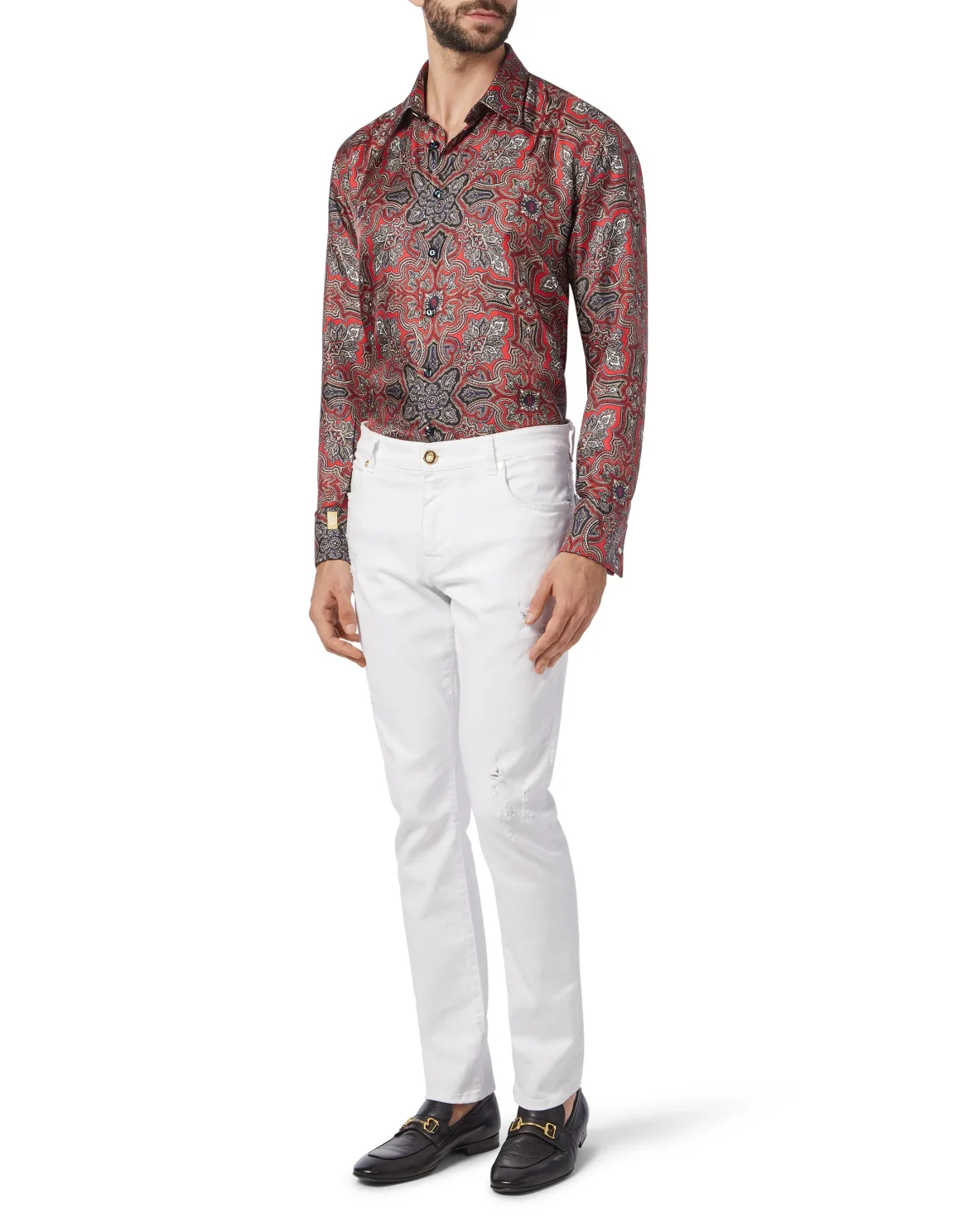 Shirt Gold Cut LS/Milano Paisley, цвет: Красный