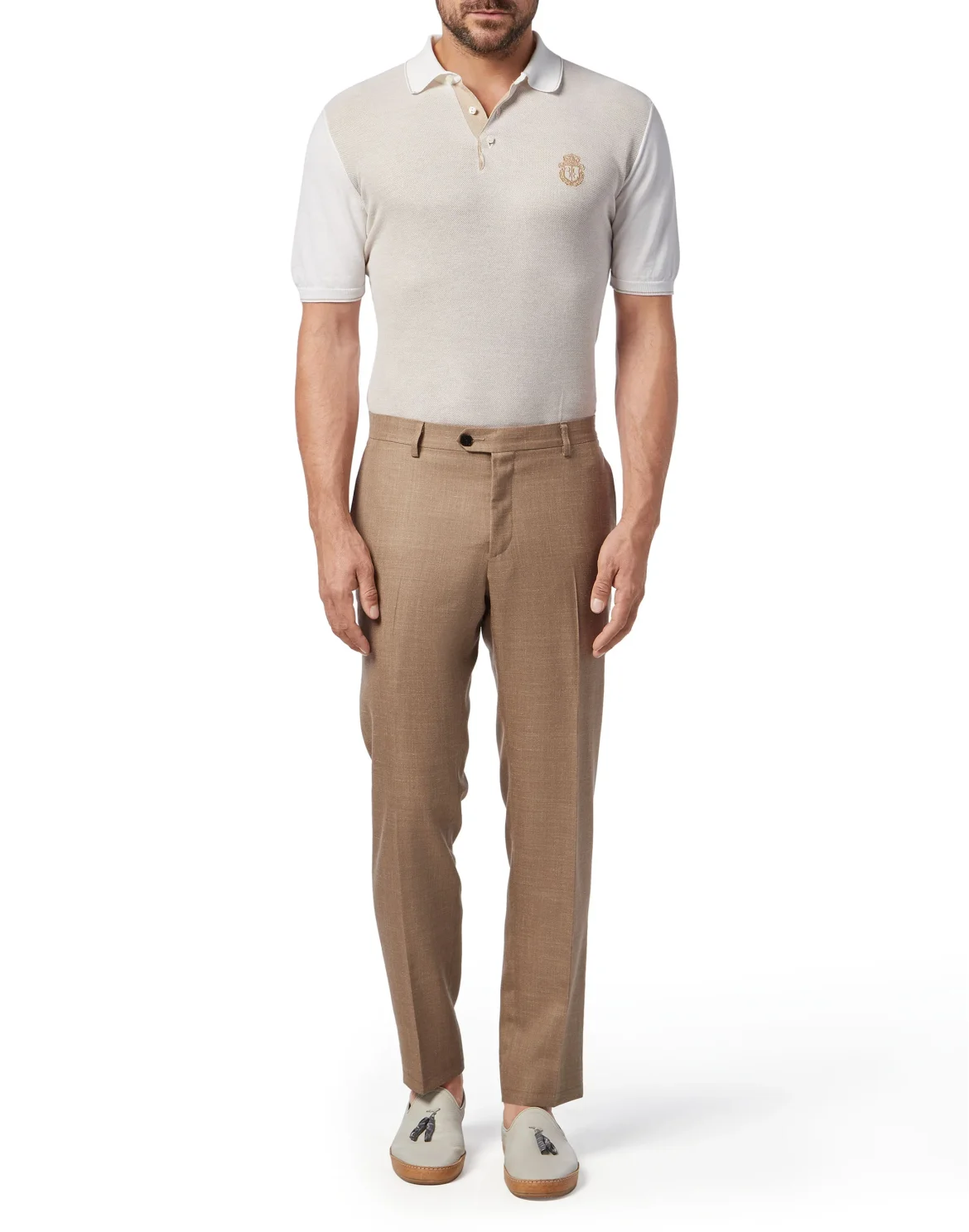 Long Trousers Chino Regular Fit Crest, цвет: Бежевый