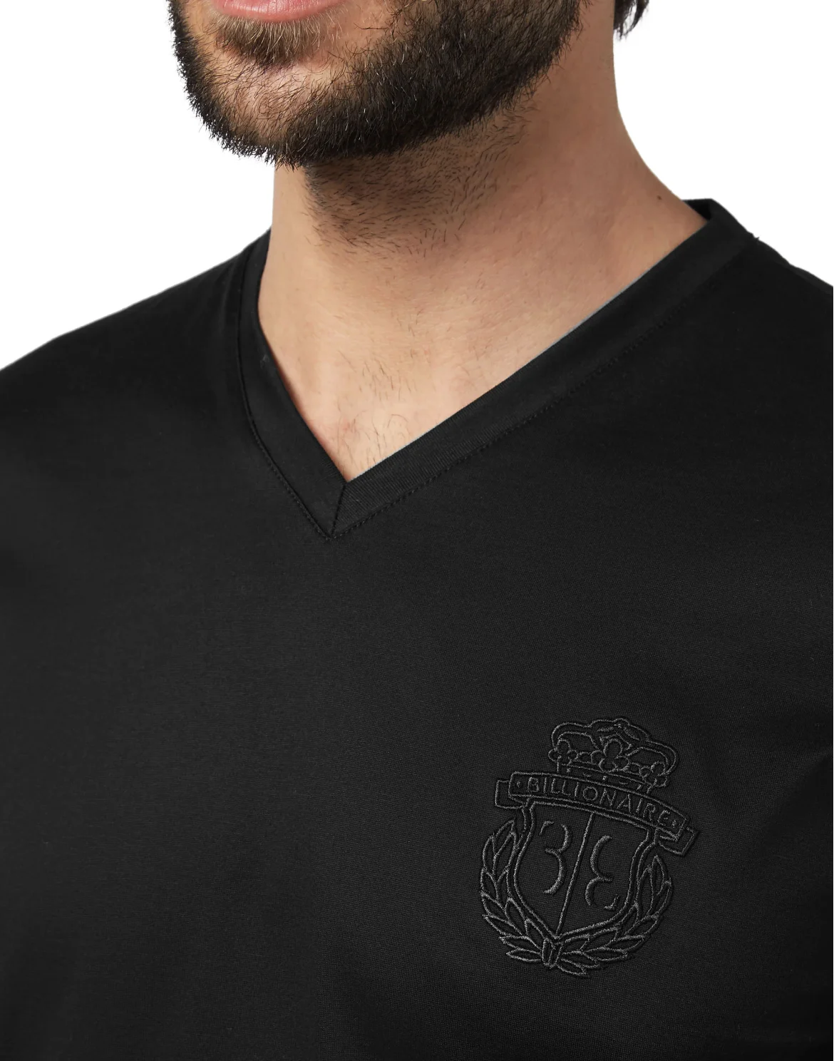 T-shirt V-Neck SS Crest, цвет: Черный