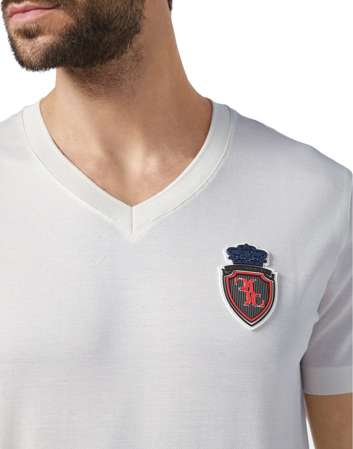 T-shirt V-Neck SS Crest, цвет: Белый