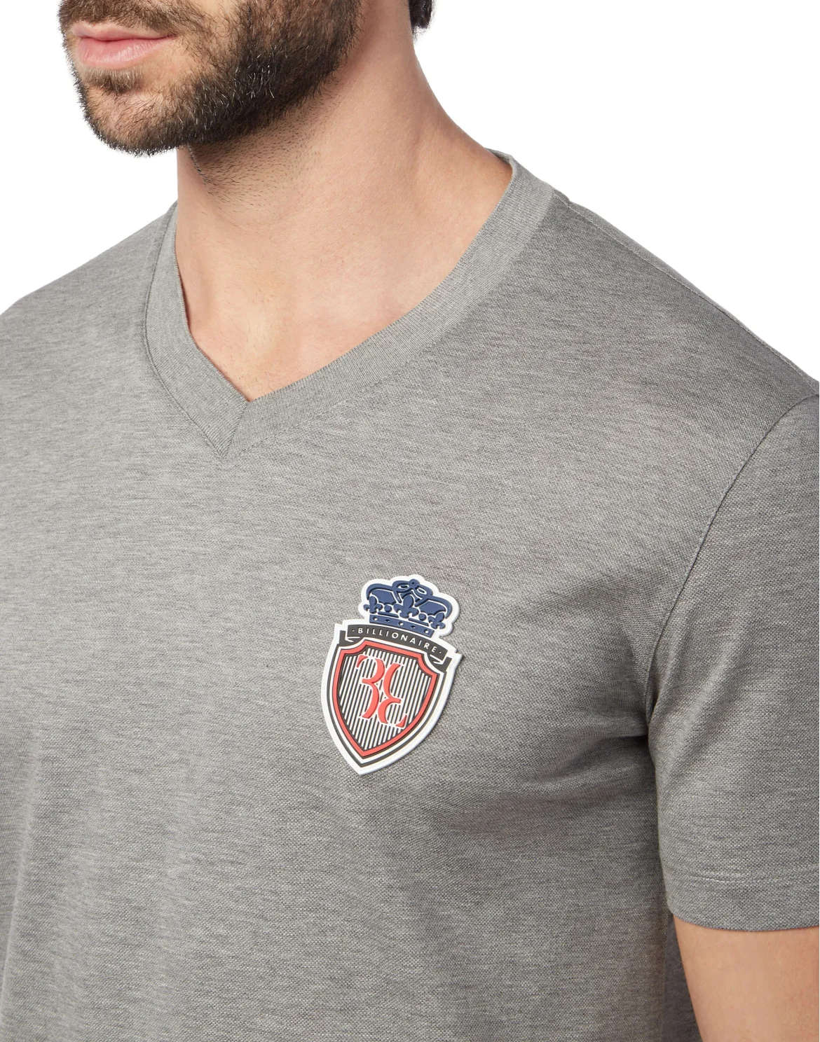 T-shirt V-Neck SS Crest, цвет: Серый