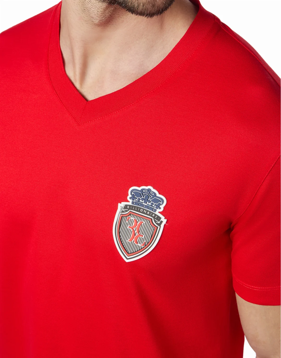 T-shirt V-Neck SS Crest, цвет: Красный