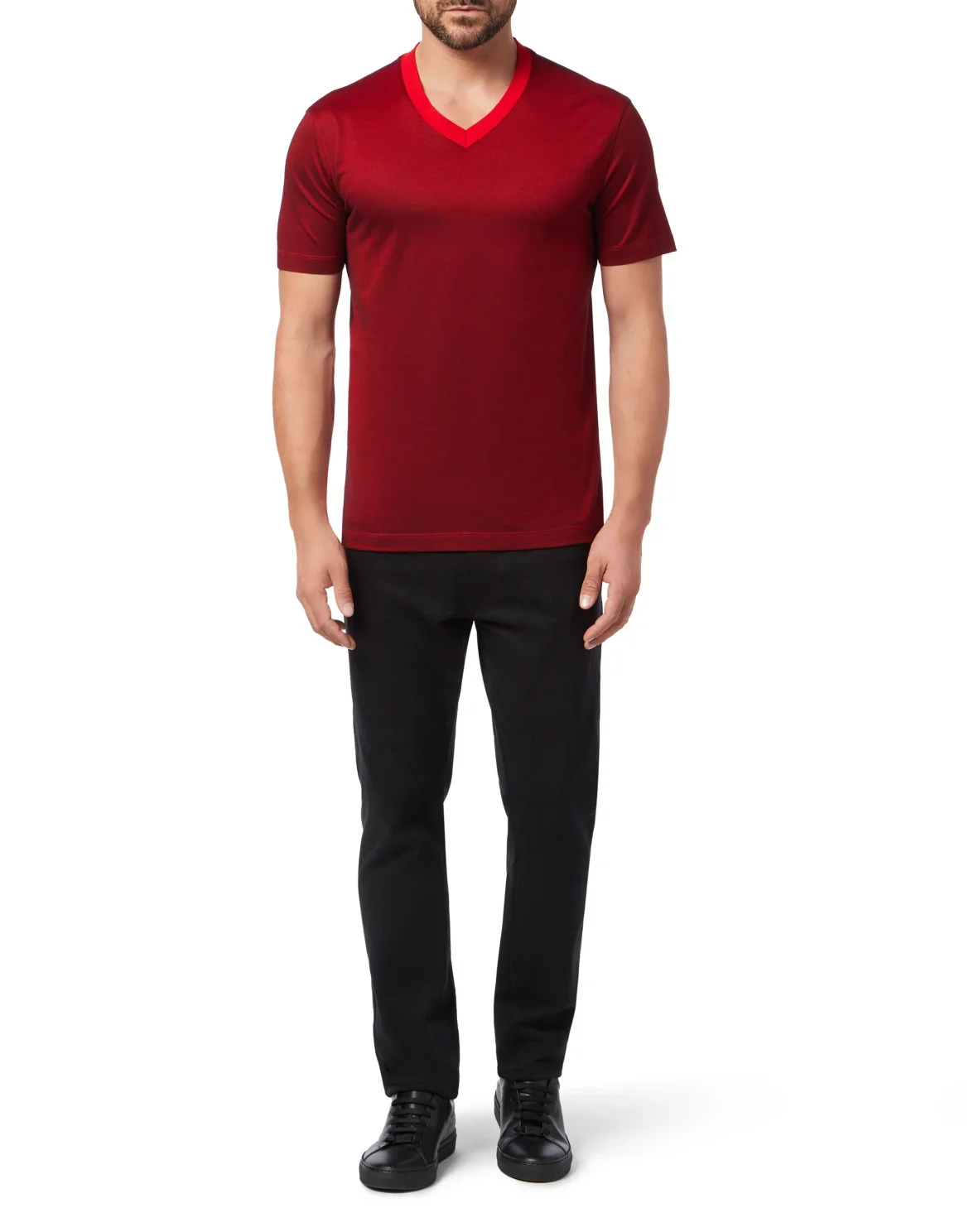 T-shirt V-Neck SS Crest, цвет: Красный
