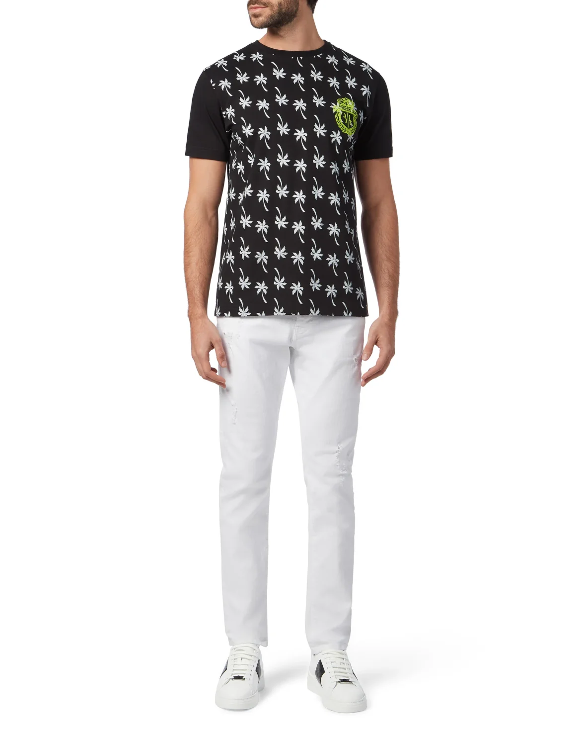 T-shirt Round Neck SS Palms, цвет: Черный