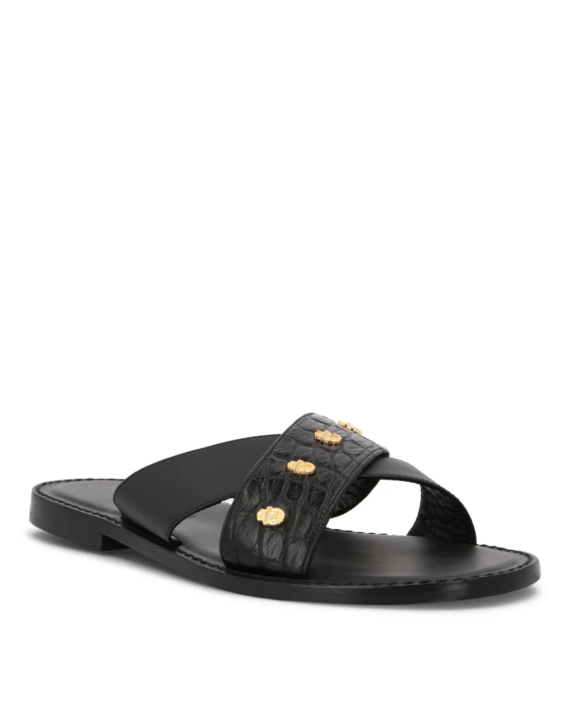 Sandals Flat Crest, цвет: Черный