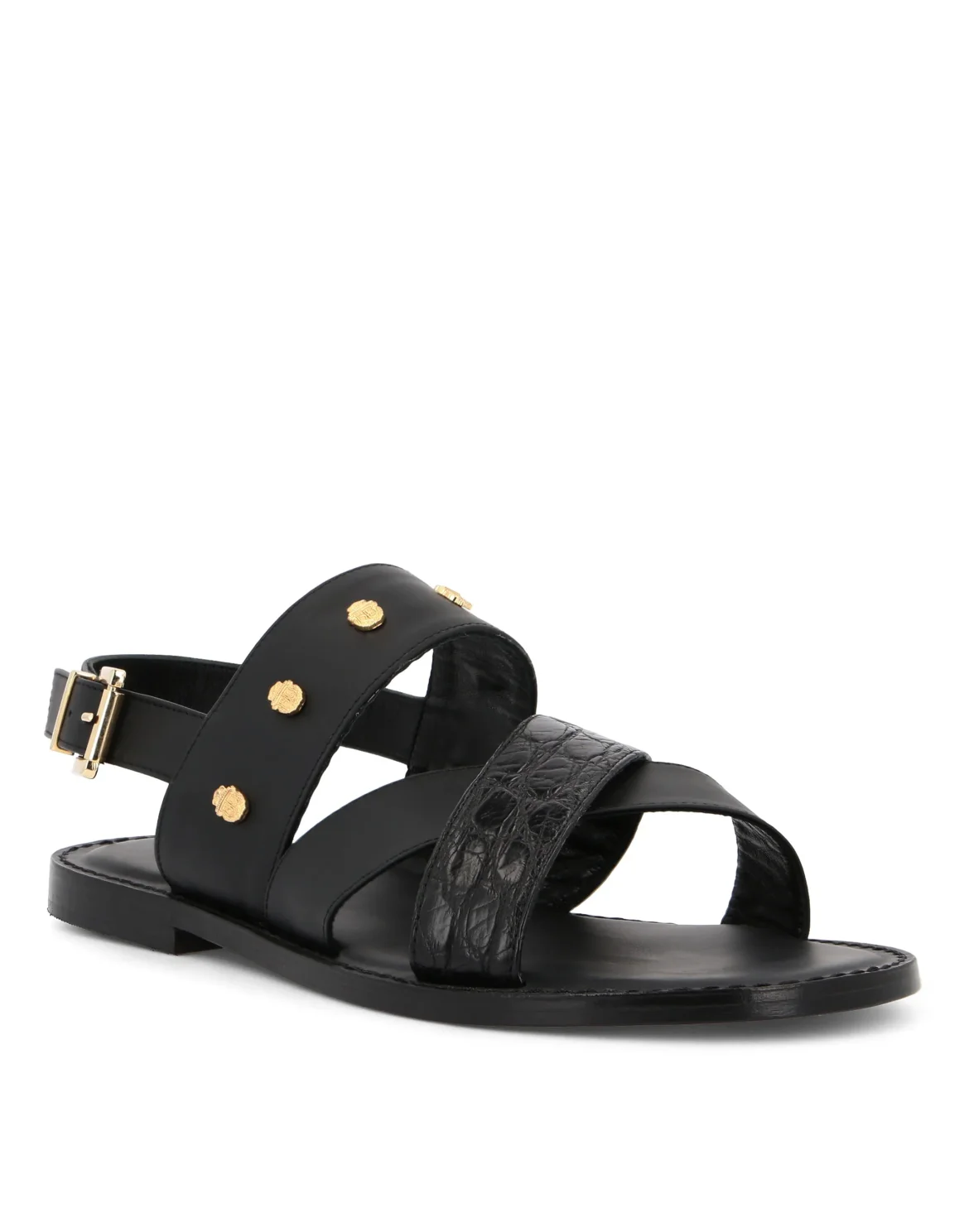 Sandals Flat Crest, цвет: Черный