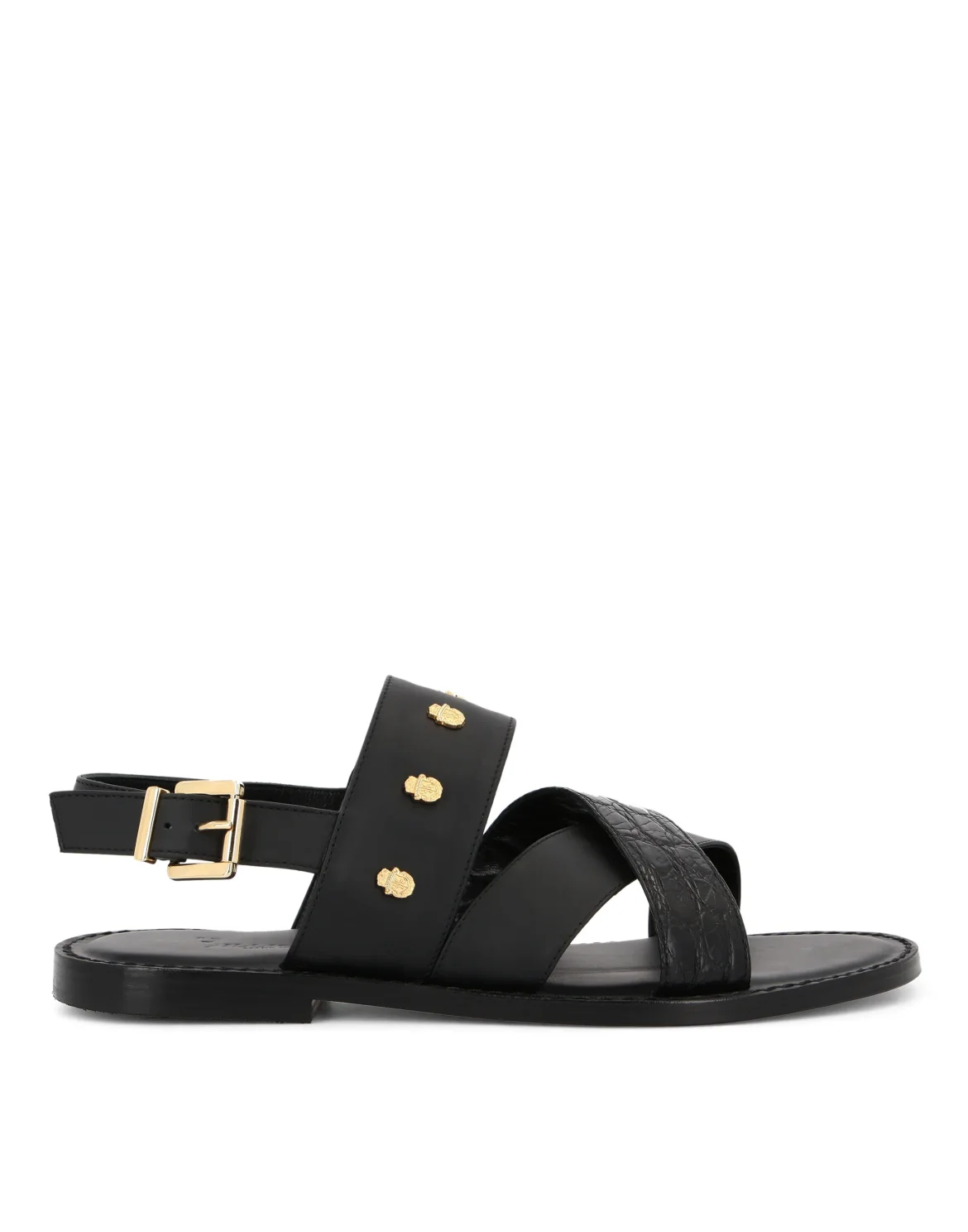 Sandals Flat Crest, цвет: Черный