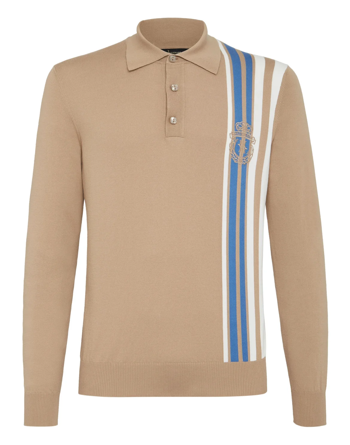 Pullover Polo-Neck LS Crest, цвет: Бежевый