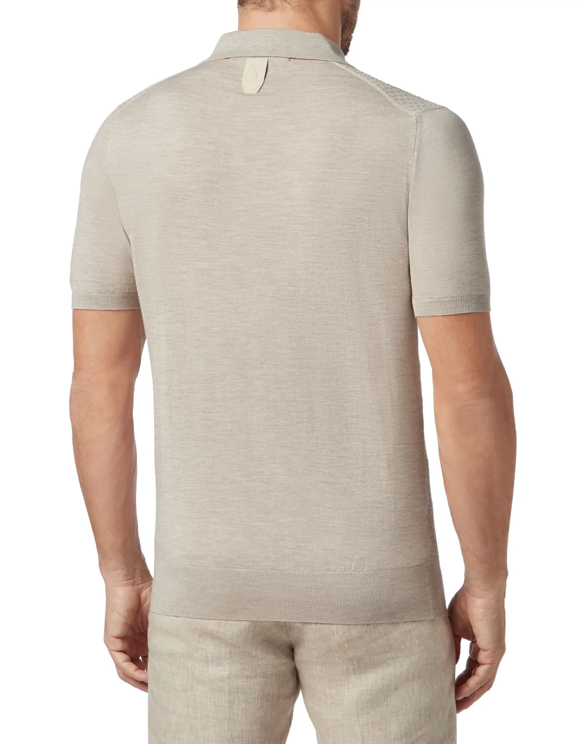 Pullover zip mock SS Crest, цвет: Бежевый