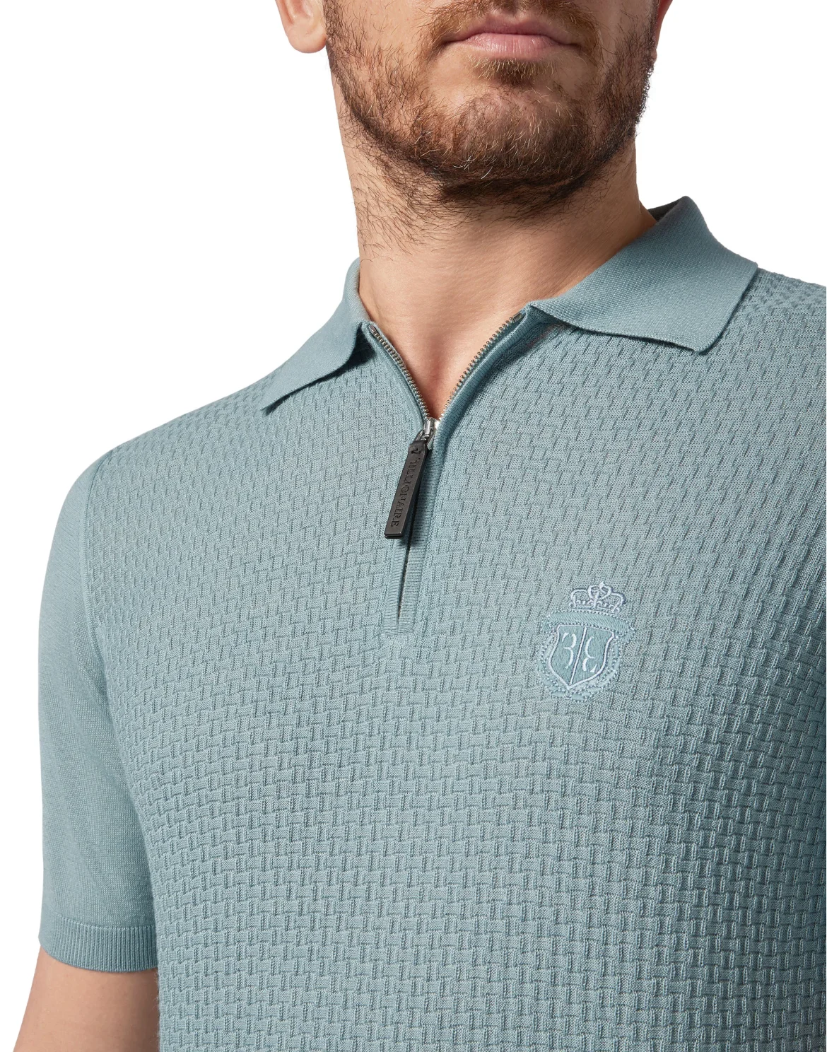 Pullover zip mock SS Crest, цвет: Синий