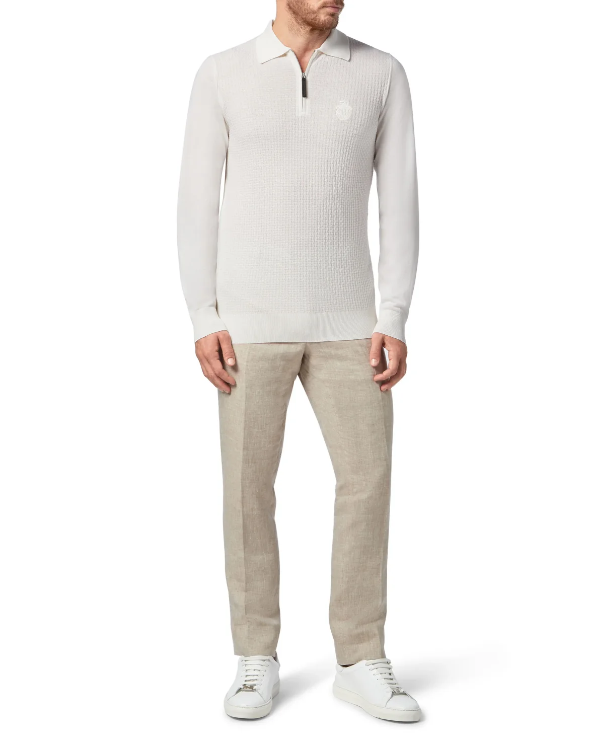 Pullover zip mock LS Crest, цвет: Белый