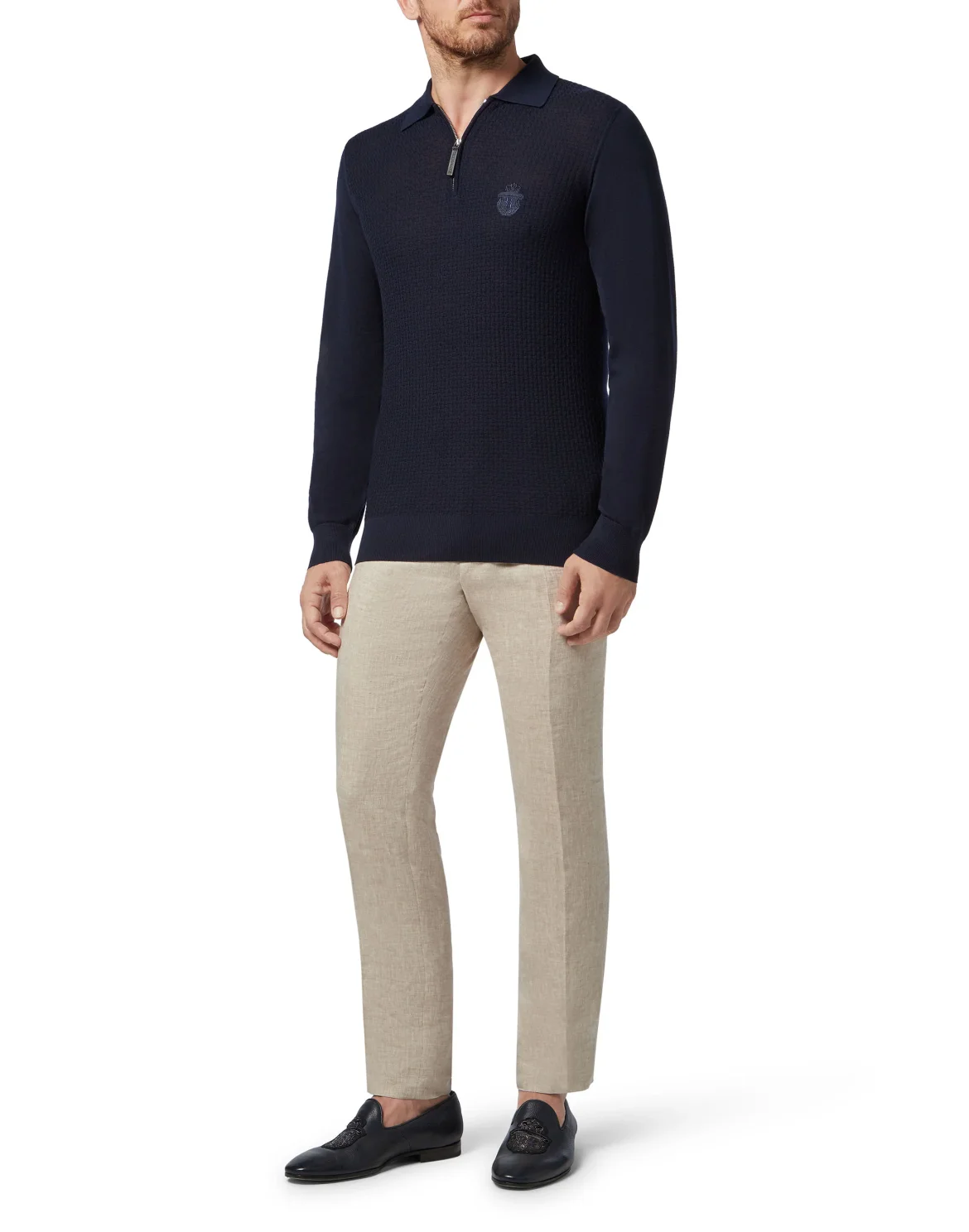 Pullover zip mock LS Crest, цвет: Синий