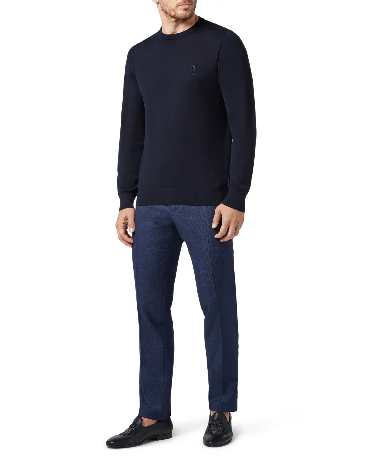 Pullover Round Neck LS Double B, цвет: Синий