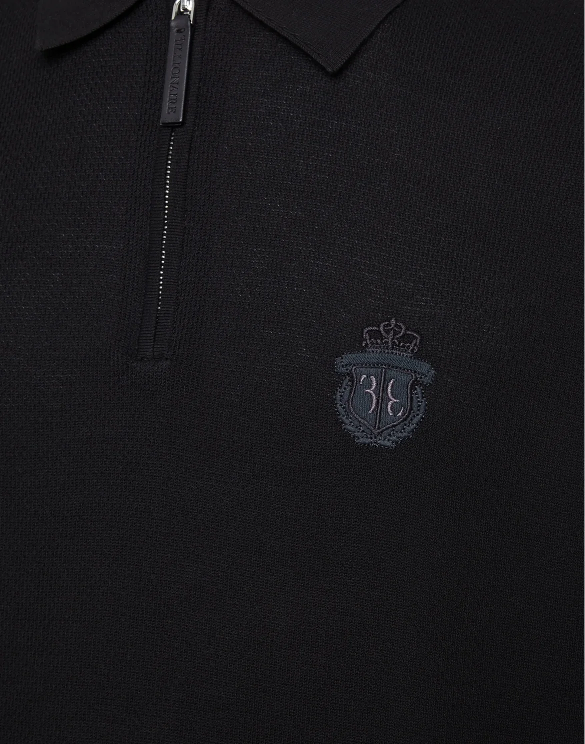 Pullover zip mock SS Crest, цвет: Черный