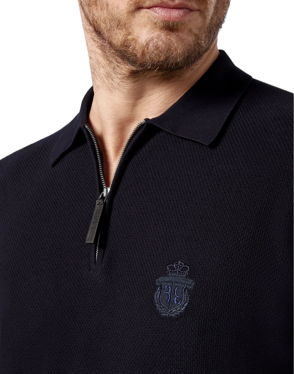 Pullover zip mock SS Crest, цвет: Синий