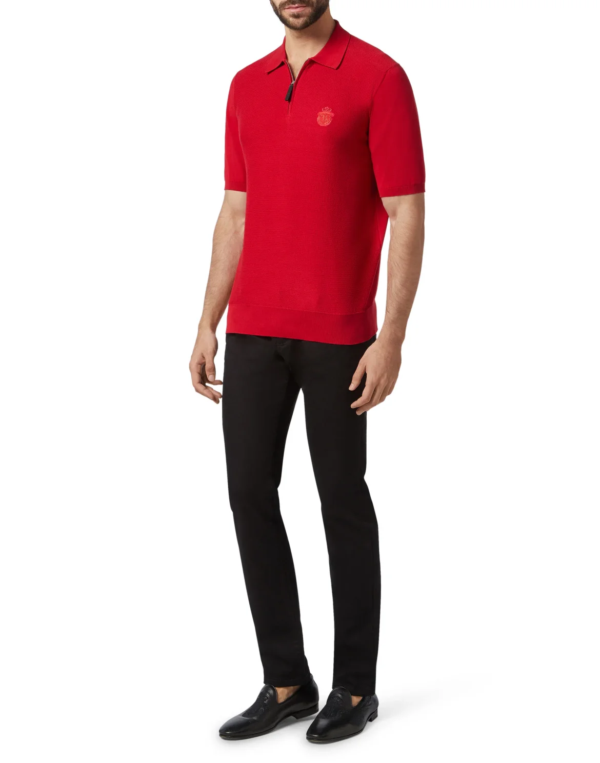 Pullover zip mock SS Crest, цвет: Красный