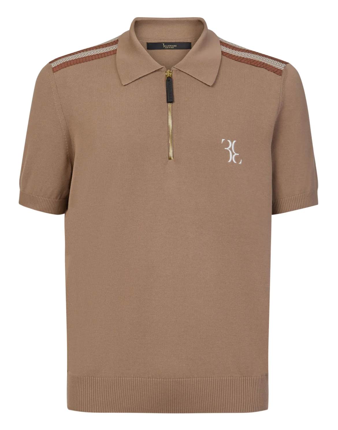 Pullover zip mock SS Luxury, цвет: Бежевый