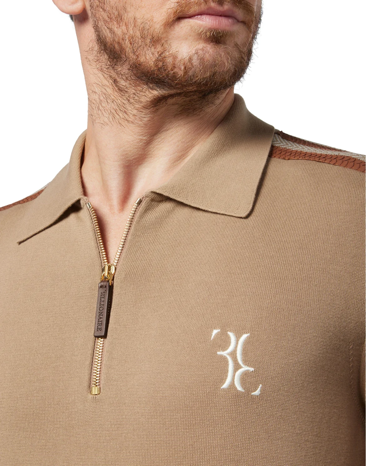 Pullover zip mock LS Luxury, цвет: Бежевый