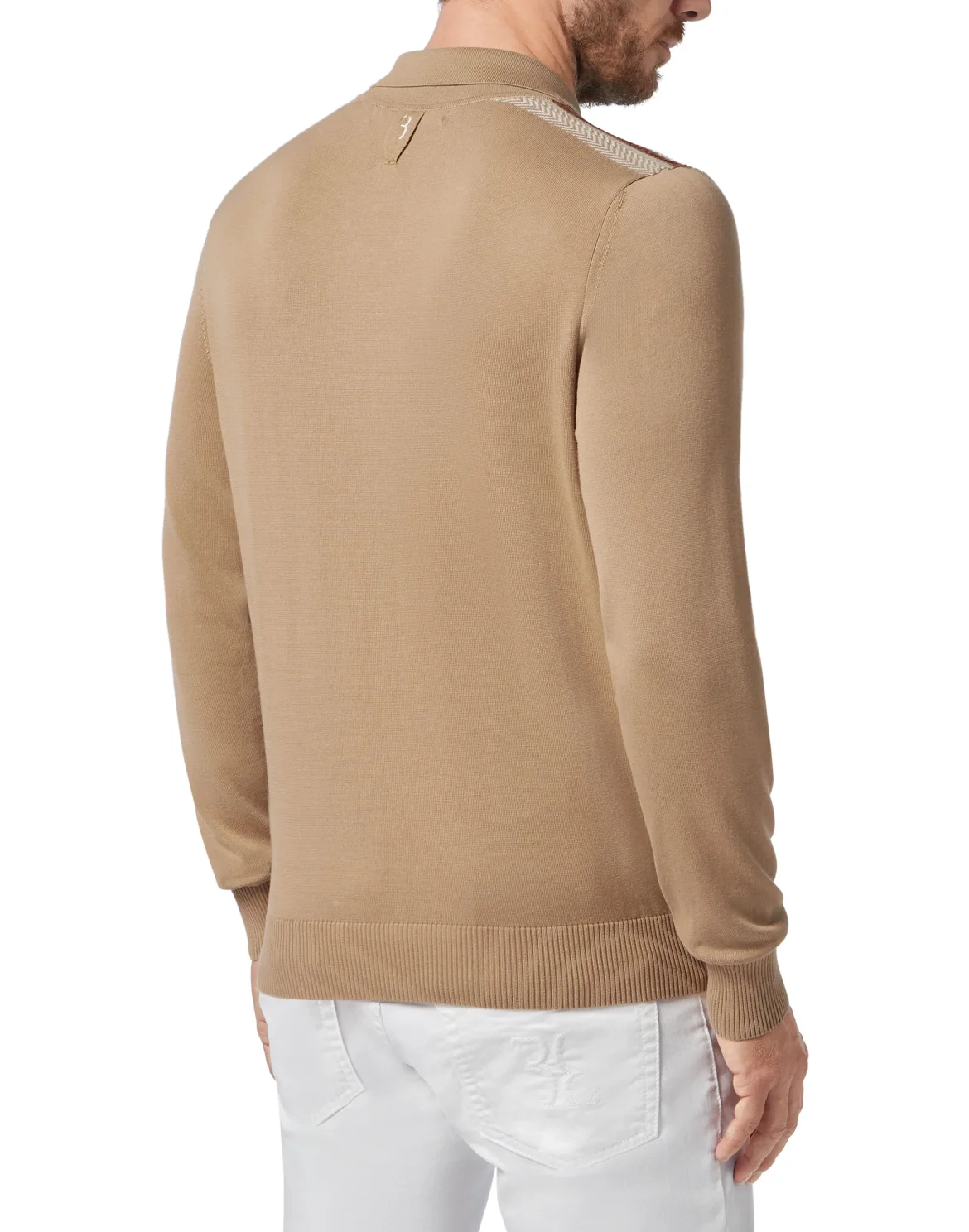 Pullover zip mock LS Luxury, цвет: Бежевый