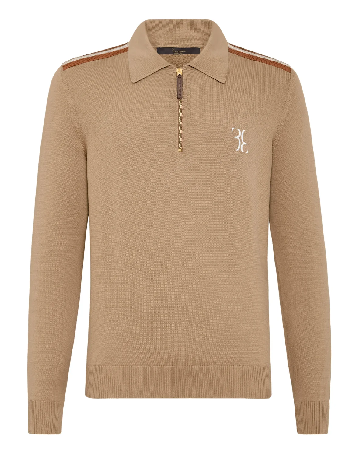 Pullover zip mock LS Luxury, цвет: Бежевый