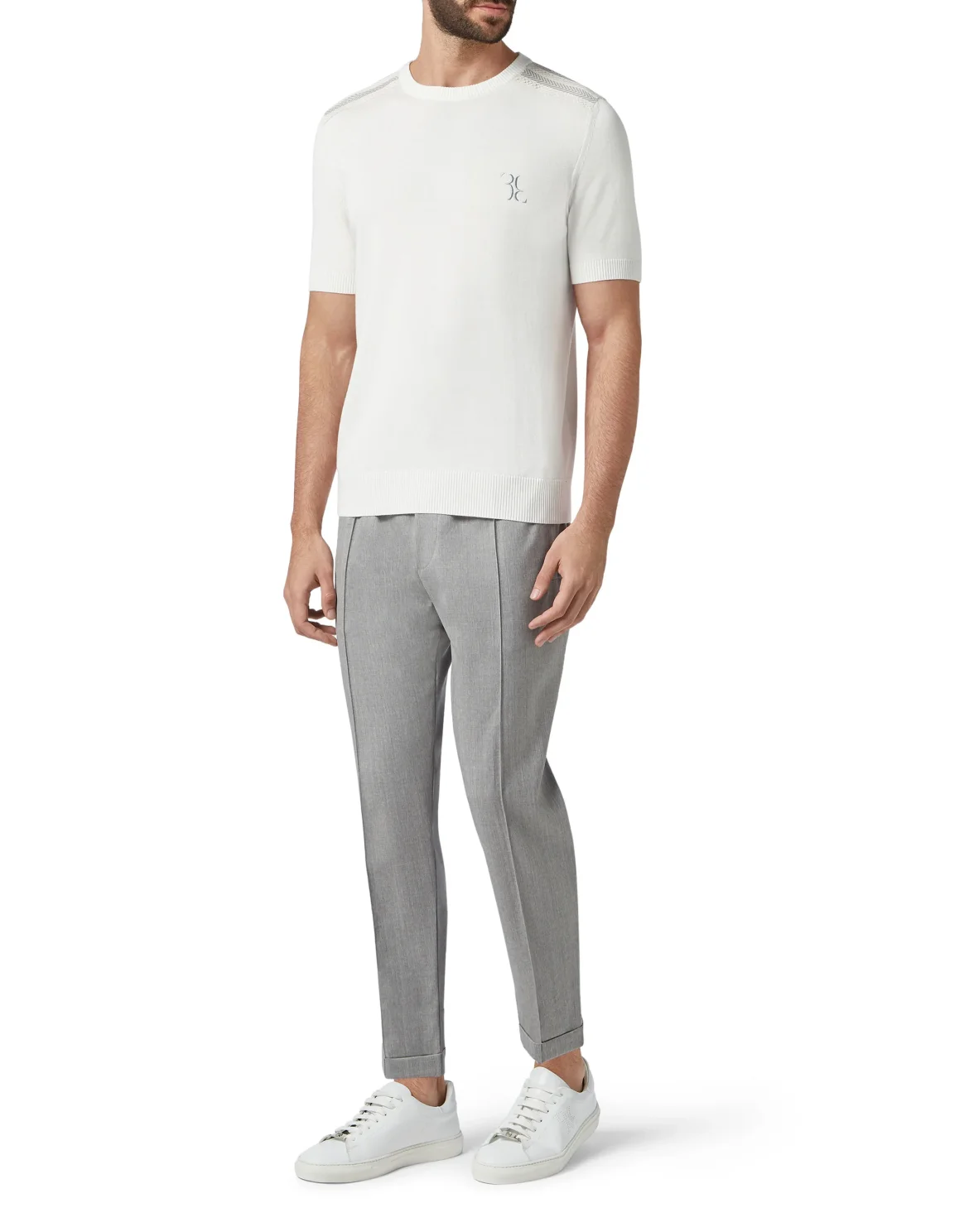 Pullover Round Neck SS Luxury, цвет: Белый