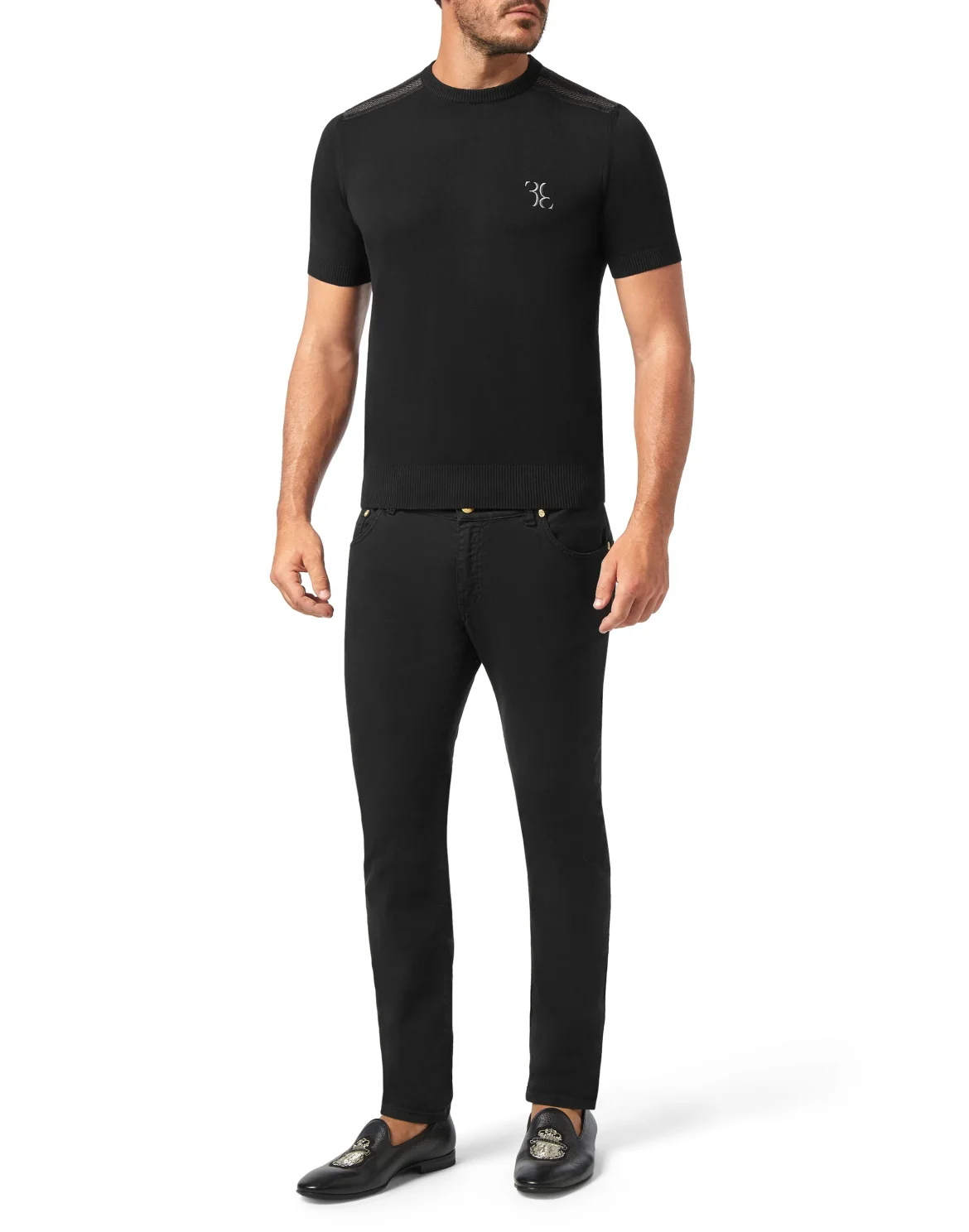 Pullover Round Neck SS Luxury, цвет: Черный