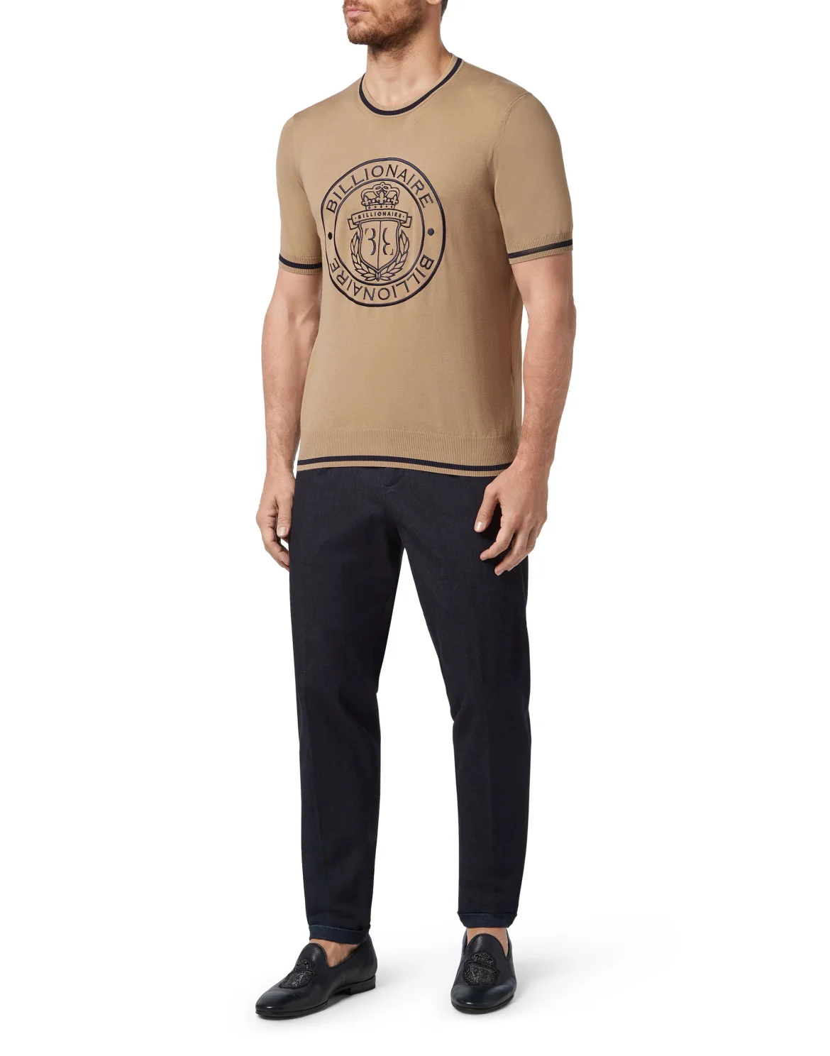 Pullover Round Neck SS Crest, цвет: Бежевый
