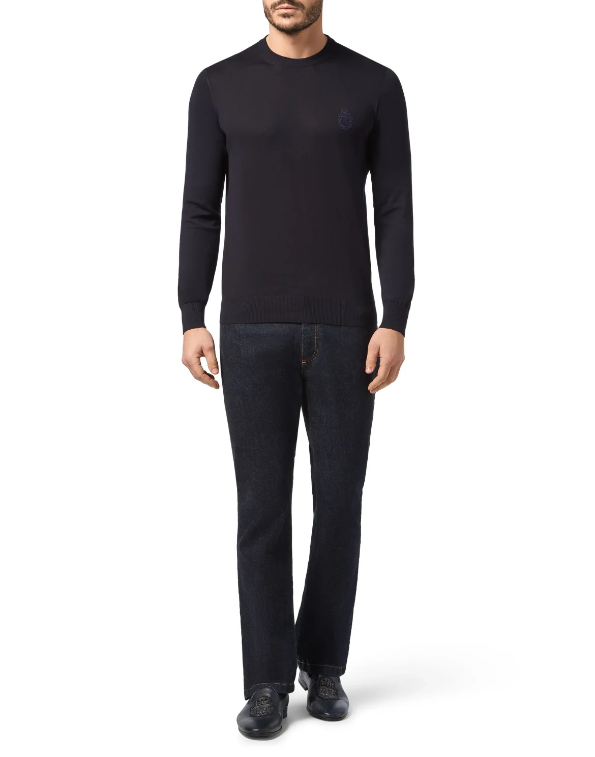 Pullover Round Neck LS Crest, цвет: Синий