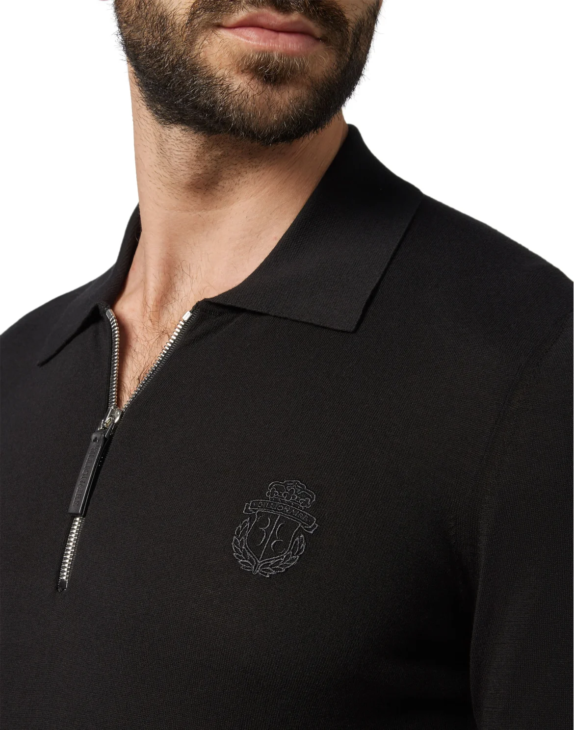 Pullover zip mock LS Crest, цвет: Черный