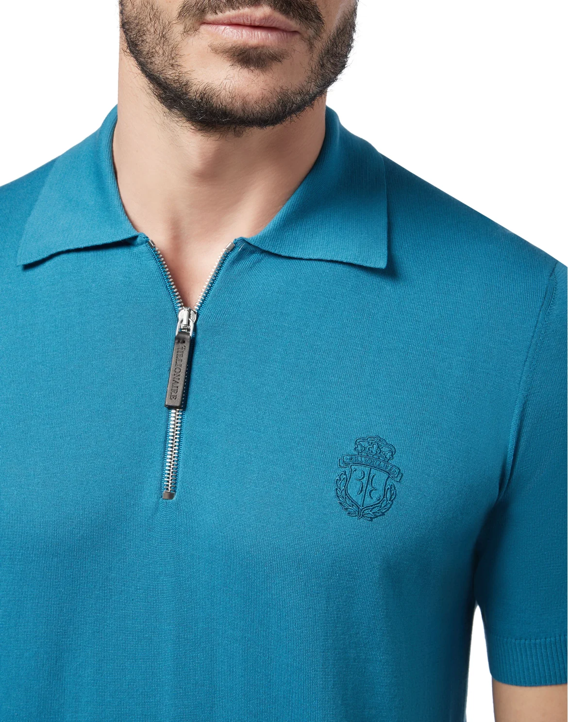 Pullover zip mock SS Crest, цвет: Синий