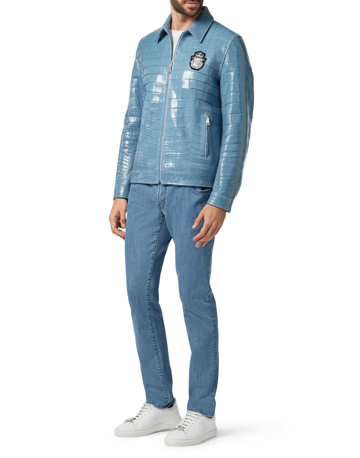 Leather Bomber  Luxury, цвет: Синий