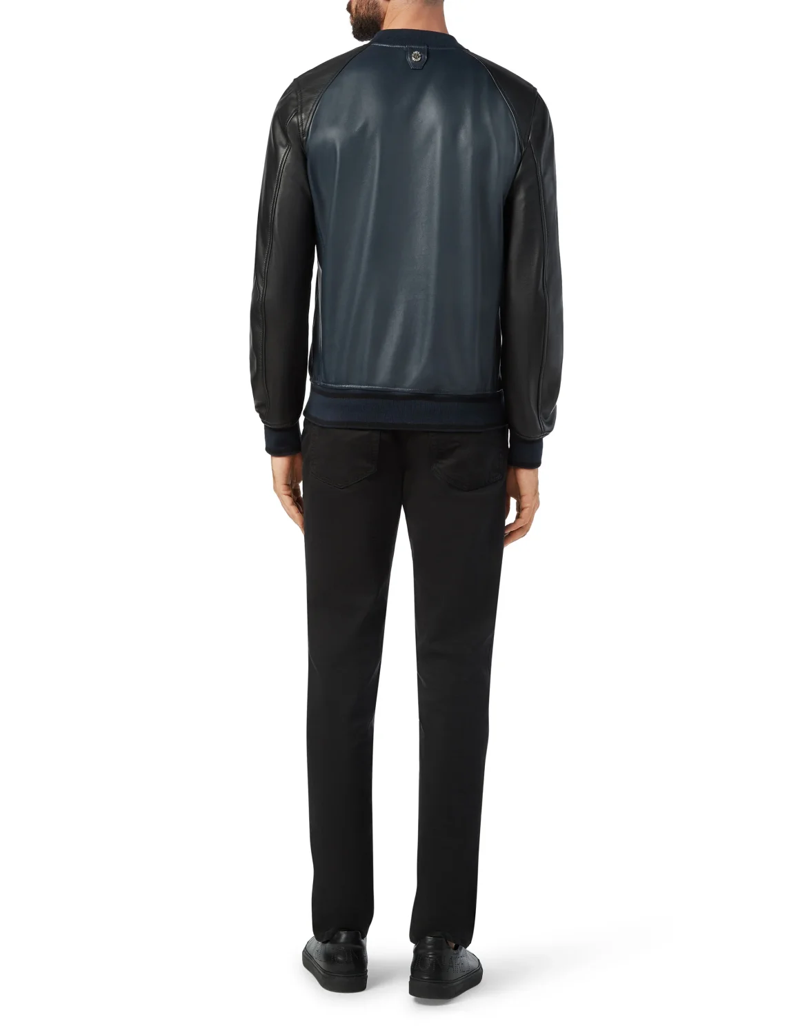 Leather Bomber Double B, цвет: Синий