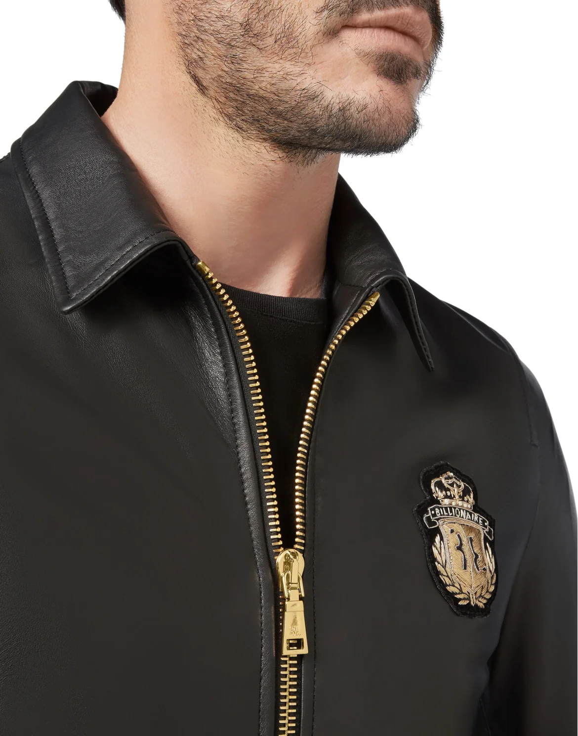 Leather Bomber Crest, цвет: Черный