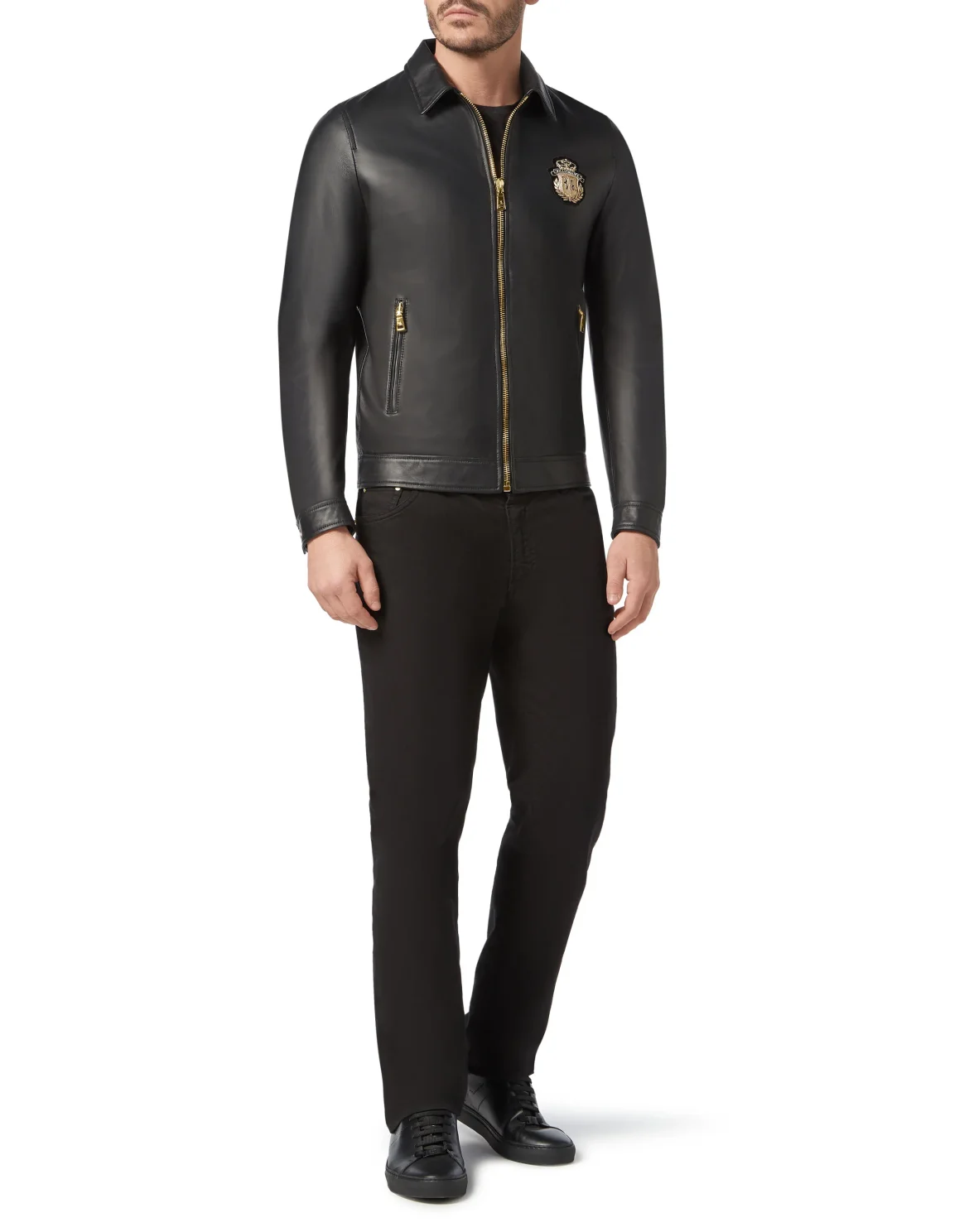 Leather Bomber Crest, цвет: Черный