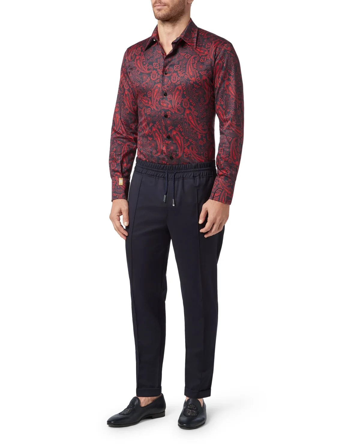 Shirt Silver Cut LS/Milano Paisley, цвет: Черный