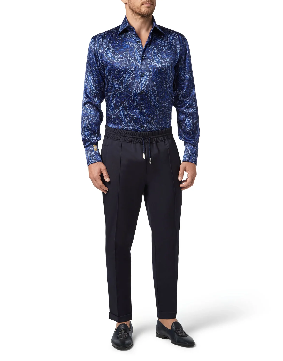 Shirt Gold Cut LS/Flavio Paisley, цвет: Синий