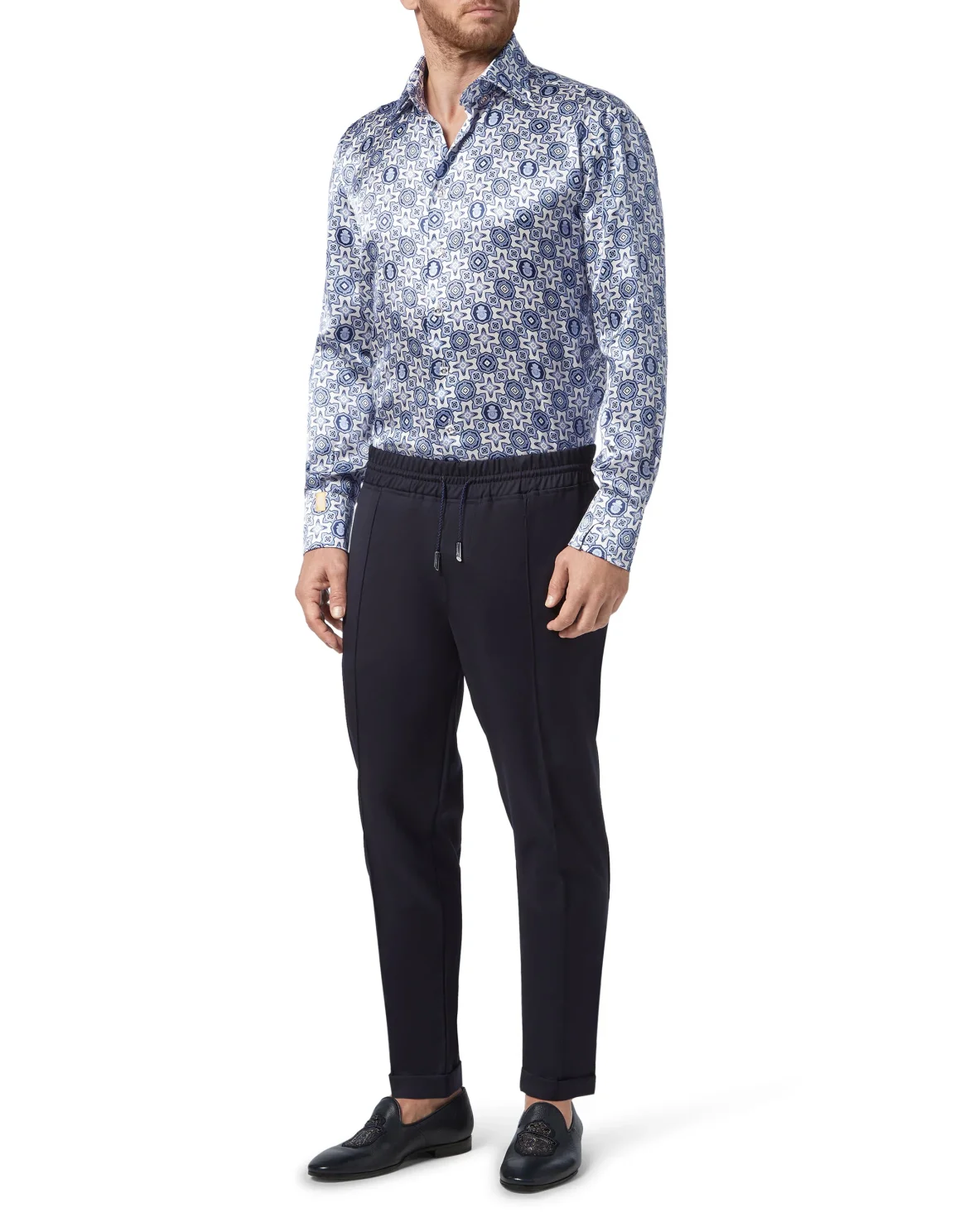 Shirt Gold Cut LS/Flavio Geometric, цвет: Белый