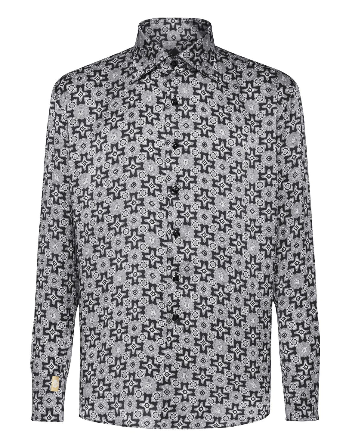 Shirt Gold Cut LS/Flavio Geometric, цвет: Черный