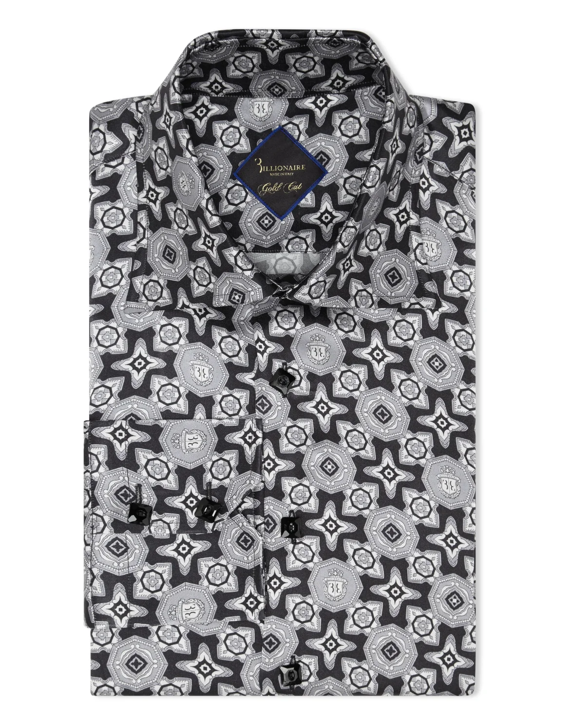 Shirt Gold Cut LS/Flavio Geometric, цвет: Черный