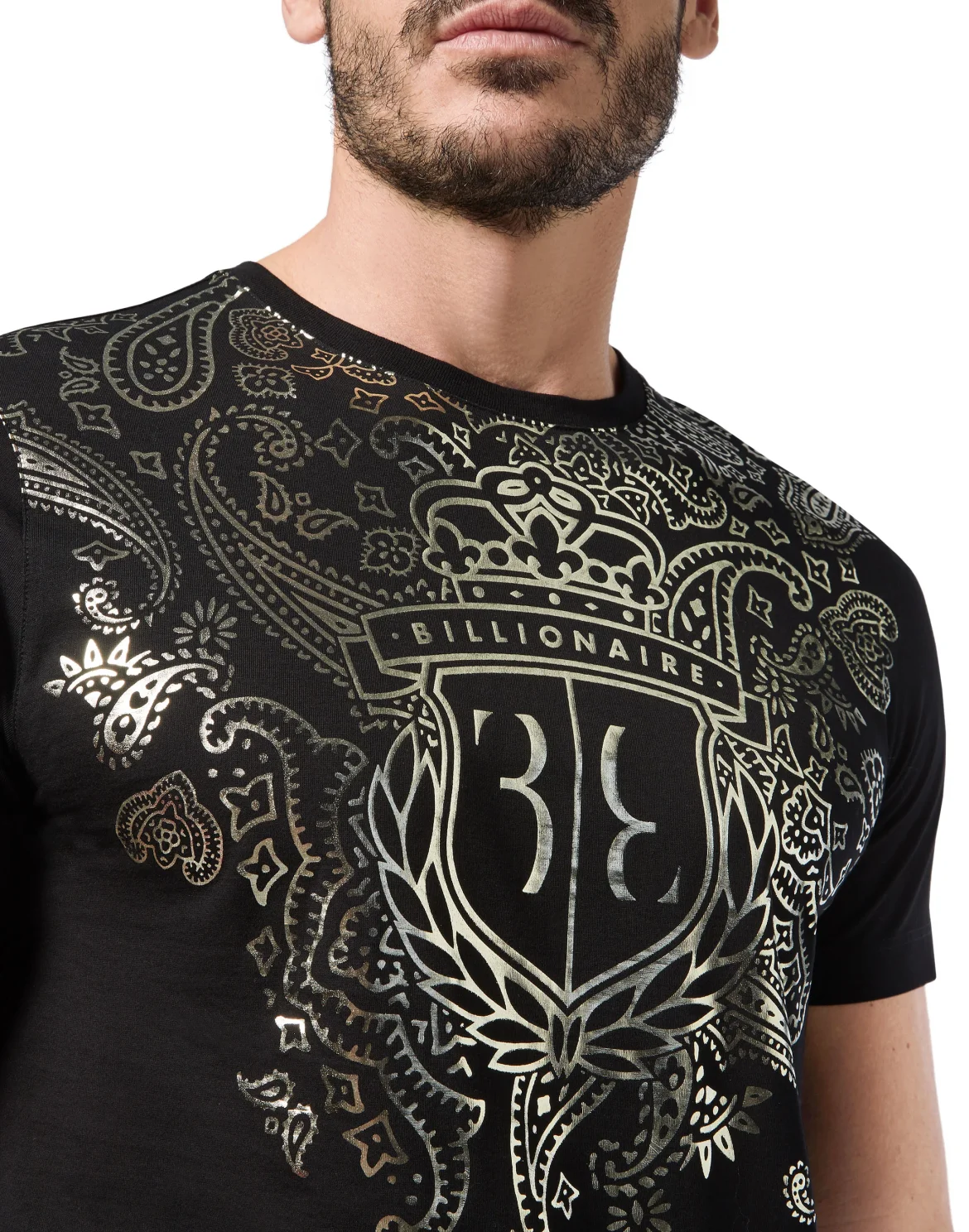 T-shirt Round Neck SS Paisley, цвет: Черный