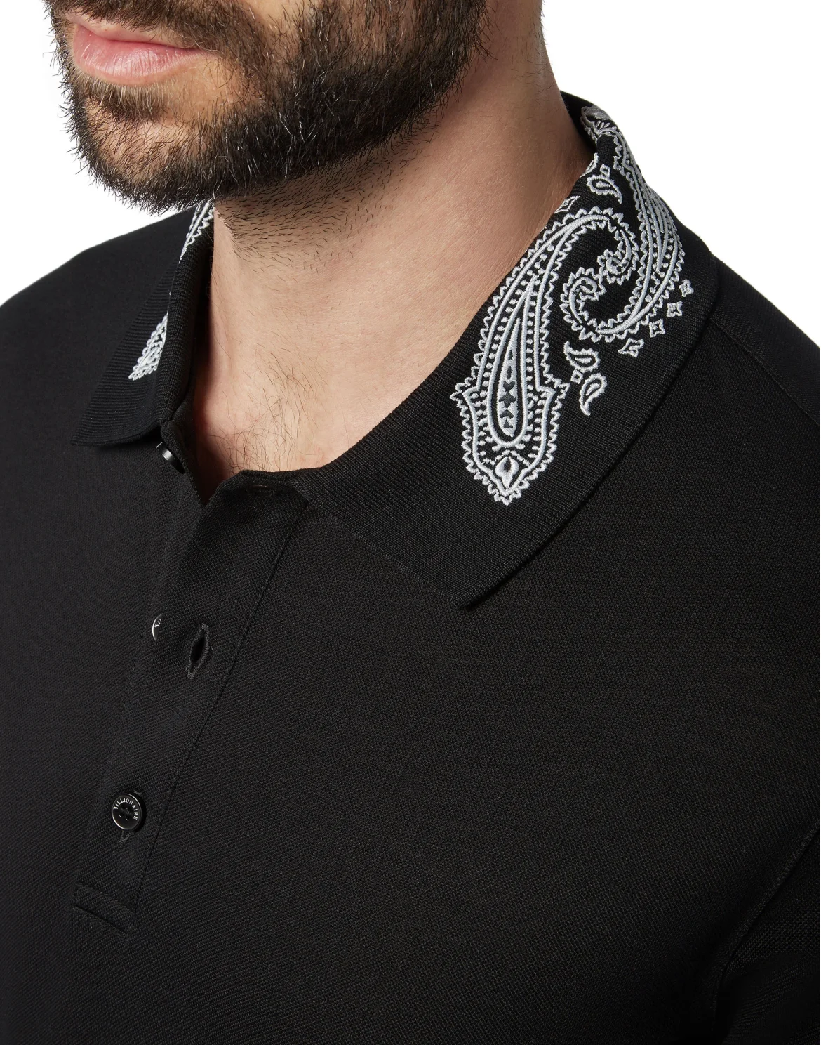 Polo shirt SS Paisley, цвет: Черный
