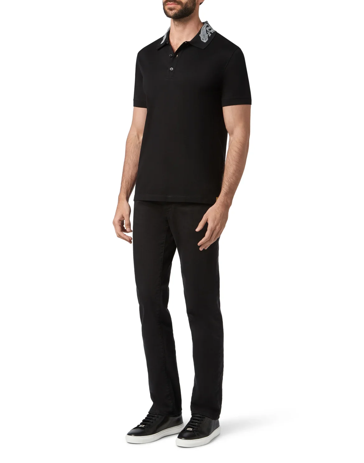 Polo shirt SS Paisley, цвет: Черный