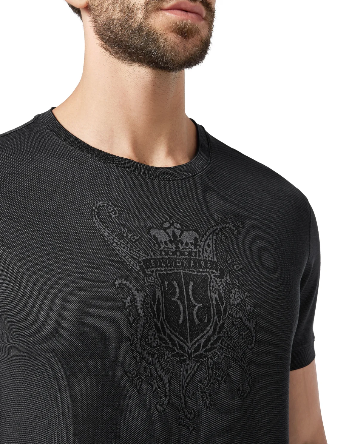 T-shirt Round Neck SS Paisley, цвет: Черный