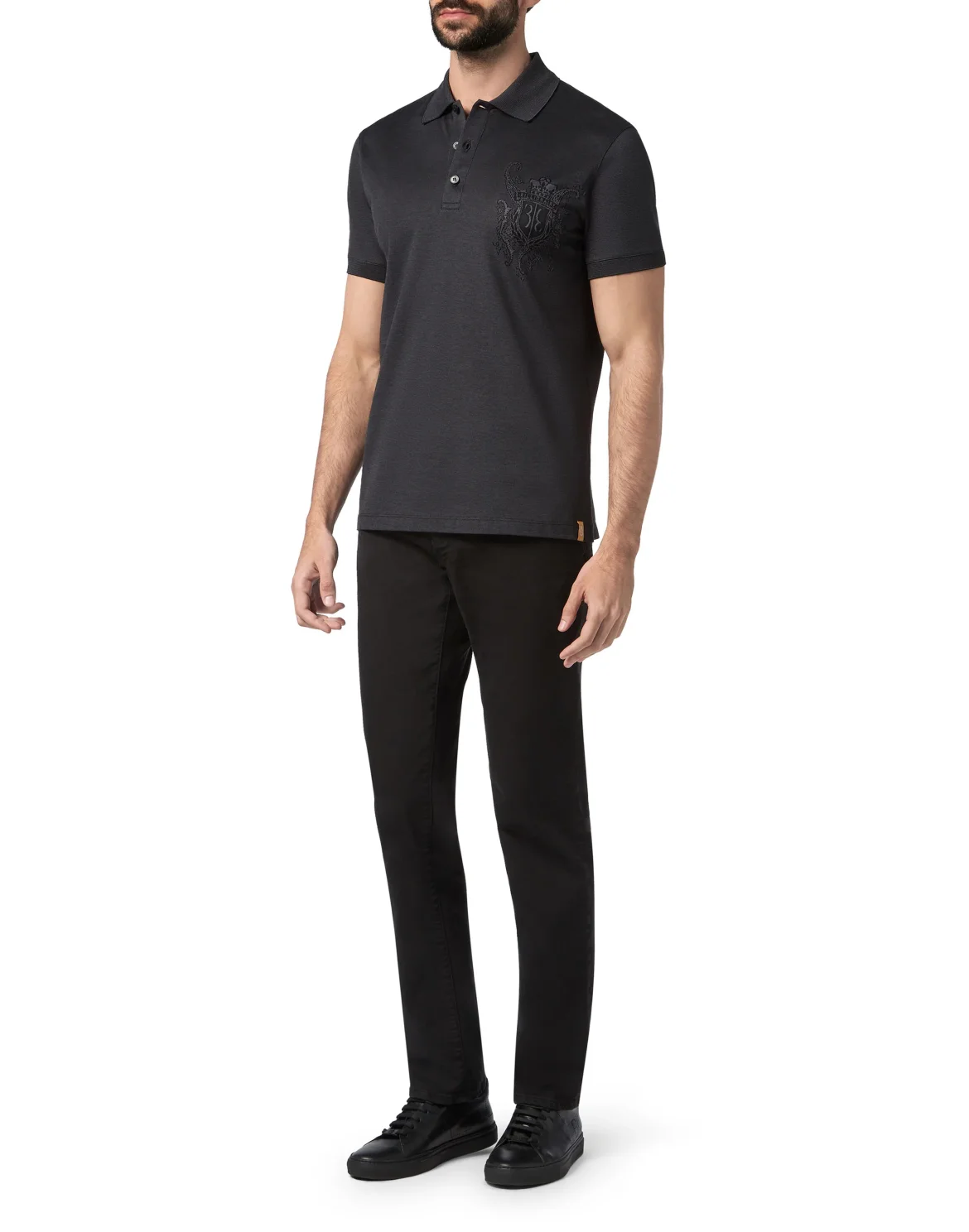 Polo shirt SS Paisley, цвет: Черный