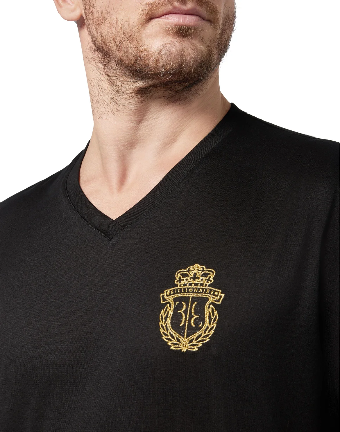 T-shirt V-Neck SS Crest, цвет: Черный
