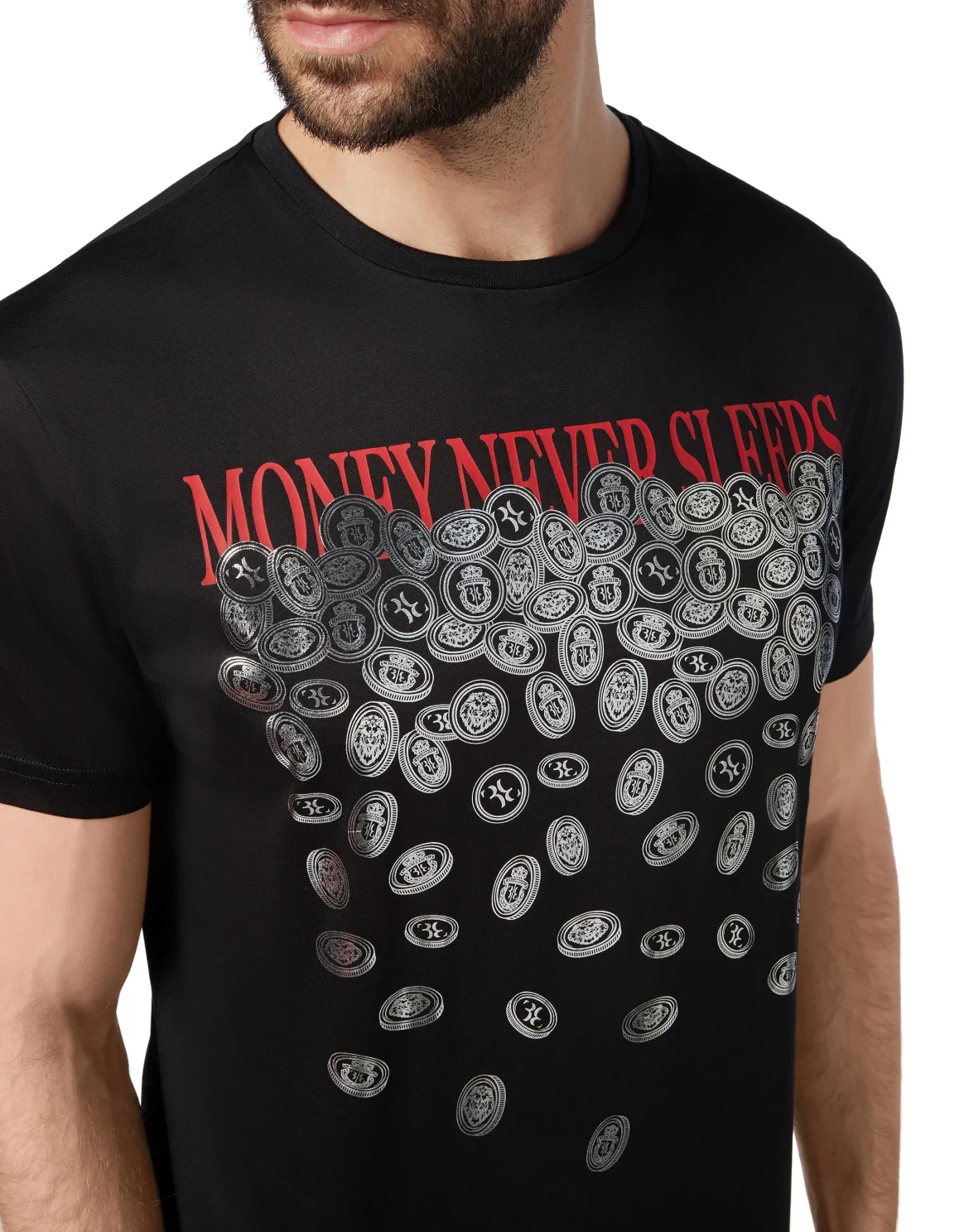 T-shirt Round Neck SS Money, цвет: Черный