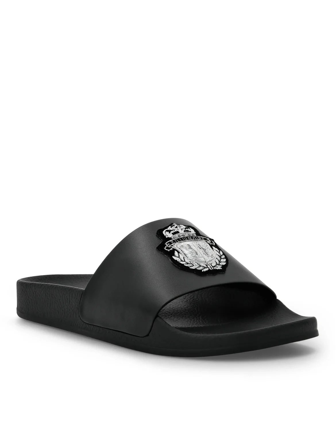 Flat gummy sandals Crest, цвет: Черный