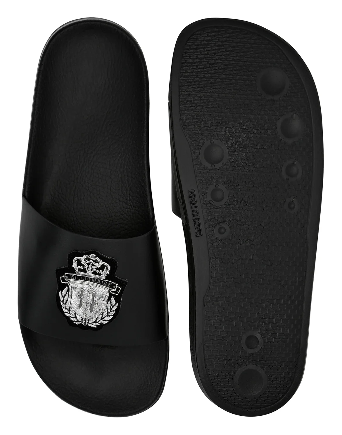 Flat gummy sandals Crest, цвет: Черный