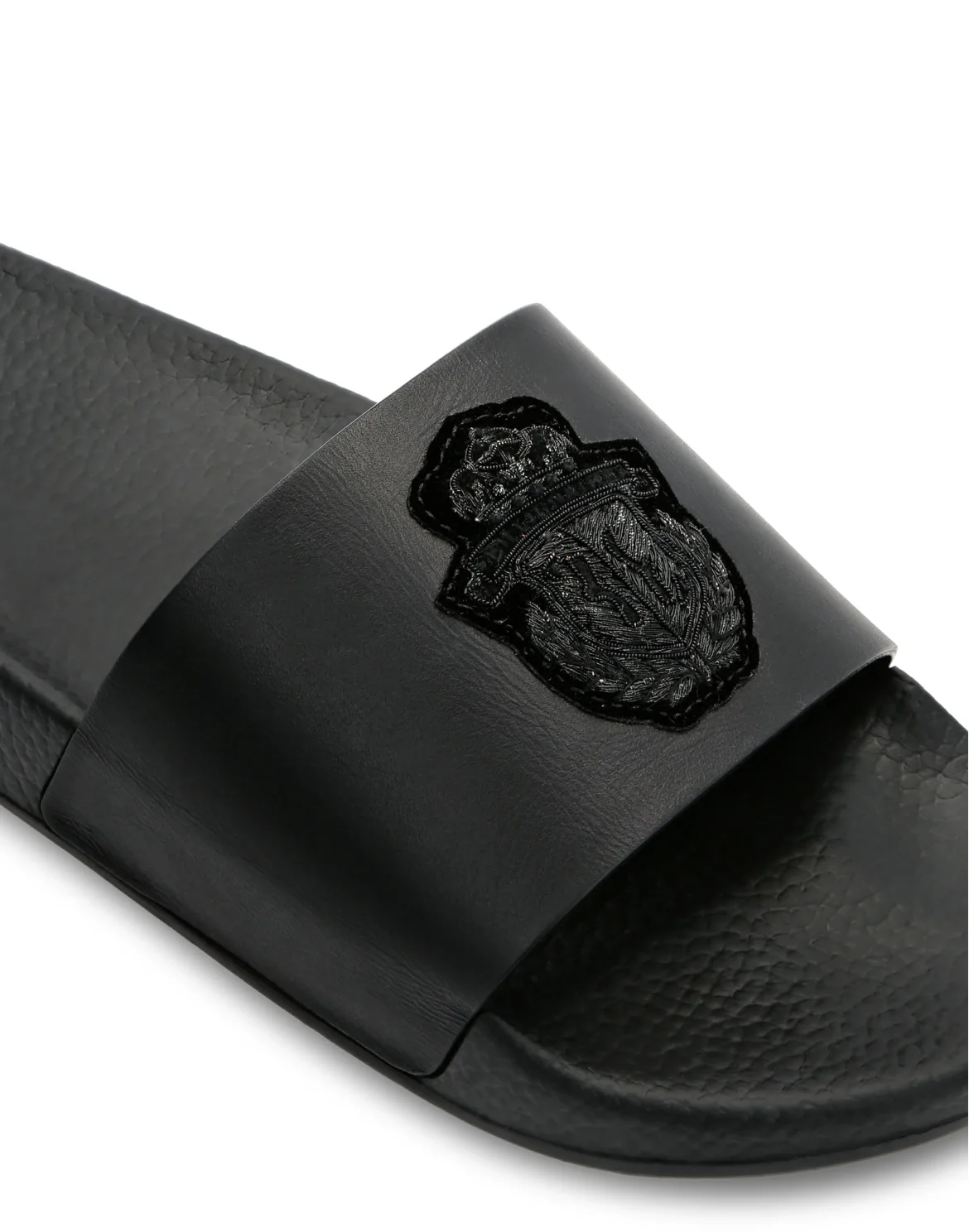 Flat gummy sandals Crest, цвет: Черный
